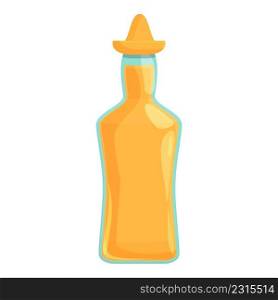 Full tequila bottle icon cartoon vector. Mexican alcohol. Lemon drink. Full tequila bottle icon cartoon vector. Mexican alcohol