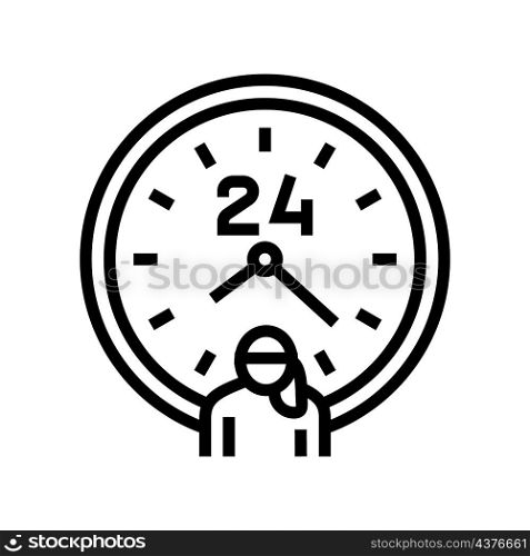 full time nanny line icon vector. full time nanny sign. isolated contour symbol black illustration. full time nanny line icon vector illustration