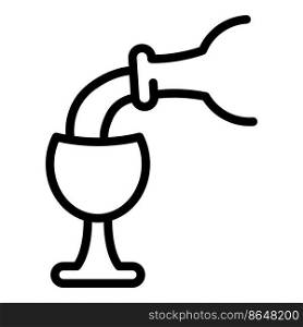 Full wine glass icon outline vector. Vine party. Cook taste. Full wine glass icon outline vector. Vine party