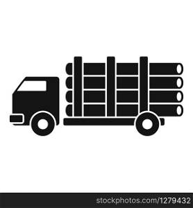 Full wood truck icon. Simple illustration of full wood truck vector icon for web design isolated on white background. Full wood truck icon, simple style