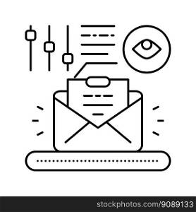fully managed email marketing line icon vector. fully managed email marketing sign. isolated contour symbol black illustration. fully managed email marketing line icon vector illustration