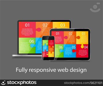 Fully Responsive Web Design Concept Vector Illustration.