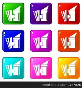 Fumigation icons of 9 color set isolated vector illustration. Fumigation set 9