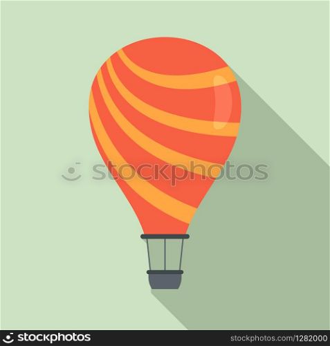 Fun air balloon icon. Flat illustration of fun air balloon vector icon for web design. Fun air balloon icon, flat style