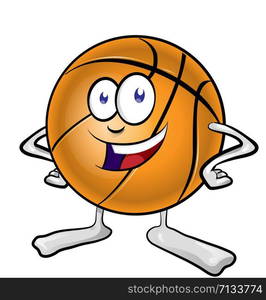 fun basketball mascot cartoon. vector illustration