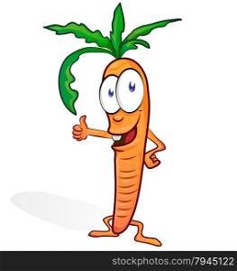 fun carrot cartoon . fun carrot cartoon isolated on white background