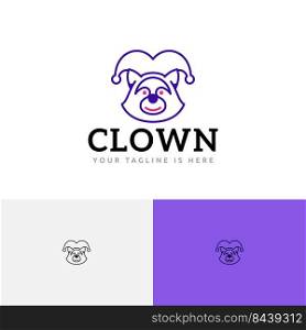 Fun Happy Clown Raccoon Show Animal Zoo Line Logo