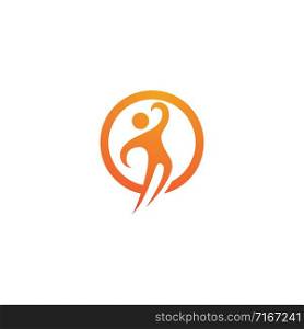 Fun People Healthy Life Logo Template Stock Vector