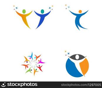 Fun people Healthy Life Logo template vector icon