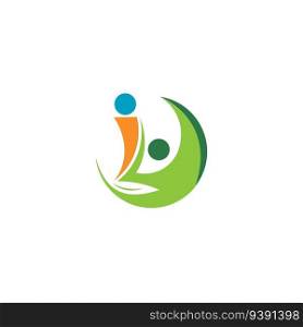 Fun people Healthy Life Logo template vector icon 