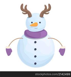 Fun snowman icon cartoon vector. Winter man. White ice. Fun snowman icon cartoon vector. Winter man