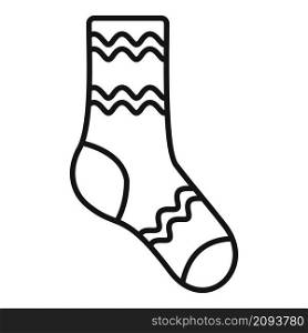 Fun sock icon outline vector. Sport wool sock. Fashion item. Fun sock icon outline vector. Sport wool sock