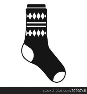 Fun sock icon simple vector. Sport wool sock. Fashion item. Fun sock icon simple vector. Sport wool sock