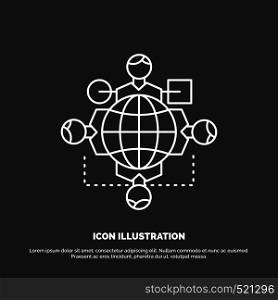 Function, instruction, logic, operation, meeting Icon. Line vector symbol for UI and UX, website or mobile application. Vector EPS10 Abstract Template background