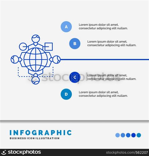 Function, instruction, logic, operation, meeting Infographics Template for Website and Presentation. Line Blue icon infographic style vector illustration. Vector EPS10 Abstract Template background