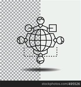 Function, instruction, logic, operation, meeting Line Icon on Transparent Background. Black Icon Vector Illustration. Vector EPS10 Abstract Template background