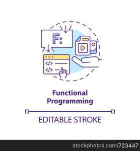Functional programming concept icon. Coding paradigm type abstract idea thin line illustration. Combining function calls. Isolated outline drawing. Editable stroke. Arial, Myriad Pro-Bold fonts used. Functional programming concept icon
