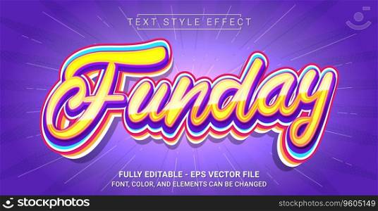 Funday Text Style Effect. Editable Graphic Text Template.