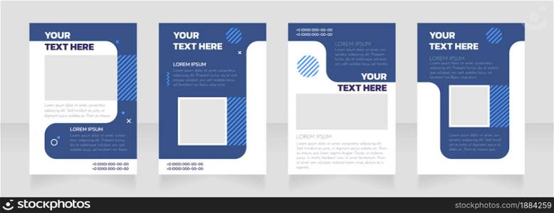 Fundraising agency blank brochure layout design. Service info. Vertical poster template set with empty copy space for text. Premade corporate reports collection. Editable flyer paper pages. Fundraising agency blank brochure layout design