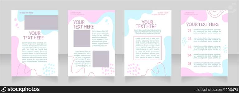 Fundraising campaign blank brochure layout design. Charity finance. Vertical poster template set with empty copy space for text. Premade corporate reports collection. Editable flyer paper pages. Fundraising campaign blank brochure layout design