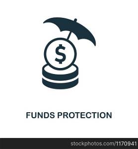 Funds Protection icon. Monochrome style design from business ethics collection. UX and UI. Pixel perfect funds protection icon. For web design, apps, software, printing usage.. Funds Protection icon. Monochrome style design from business ethics icon collection. UI and UX. Pixel perfect funds protection icon. For web design, apps, software, print usage.