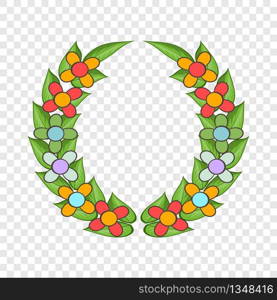 Funeral wreath icon in cartoon style isolated on background for any web design . Funeral wreath icon, cartoon style