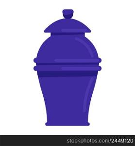 Funerary urn semi flat color vector object. Columbarium niche. Cremation service. Burial container. Full sized item on white. Simple cartoon style illustration for web graphic design and animation. Funerary urn semi flat color vector object