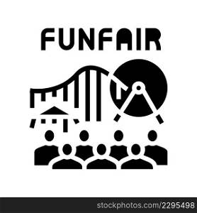 funfair amusement park glyph icon vector. funfair amusement park sign. isolated contour symbol black illustration. funfair amusement park glyph icon vector illustration