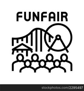 funfair amusement park line icon vector. funfair amusement park sign. isolated contour symbol black illustration. funfair amusement park line icon vector illustration