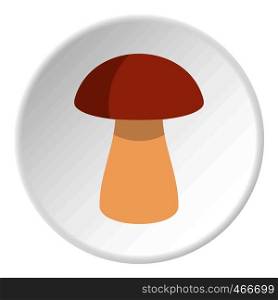 Fungus boletus icon in flat circle isolated on white background vector illustration for web. Fungus boletus icon circle