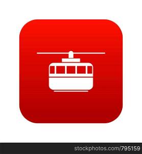 Funicular icon digital red for any design isolated on white vector illustration. Funicular icon digital red