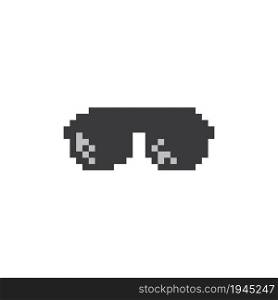 funky glasses pixel style vector flat design