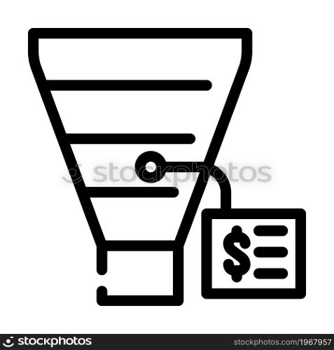 funnel business intelligence filtration system line icon vector. funnel business intelligence filtration system sign. isolated contour symbol black illustration. funnel business intelligence filtration system line icon vector illustration