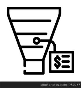 funnel business intelligence filtration system line icon vector. funnel business intelligence filtration system sign. isolated contour symbol black illustration. funnel business intelligence filtration system line icon vector illustration