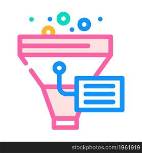 funnel filter data science color icon vector. funnel filter data science sign. isolated symbol illustration. funnel filter data science color icon vector illustration