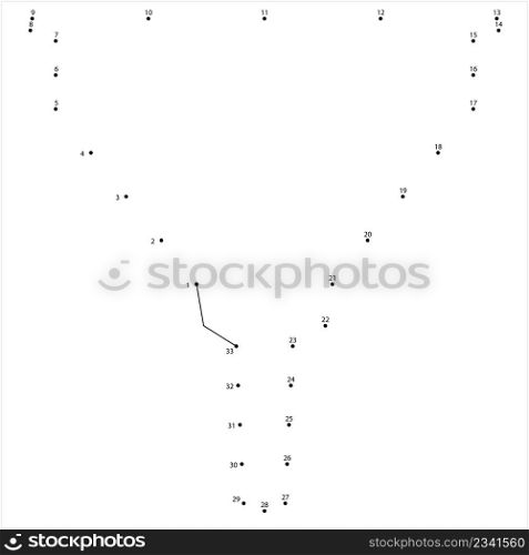 Funnel Icon Connect The Dots, Filter Icon, Cone Vector Art Illustration, Puzzle Game Containing A Sequence Of Numbered Dots