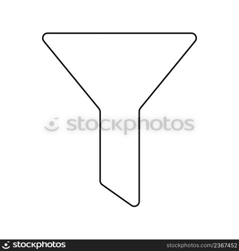 Funnel icon. Web design filtering symbol in thin lines. Filter vector figure.