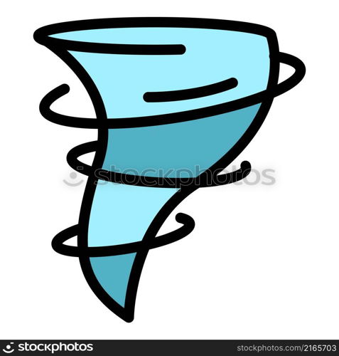 Funnel tornado icon. Outline funnel tornado vector icon color flat isolated. Funnel tornado icon color outline vector