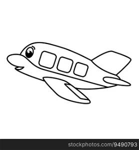 Funny airplane cartoon coloring page