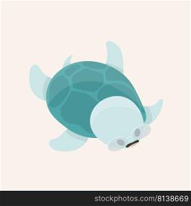 Funny and cute happy turtle on pastel background. . Funny and cute happy turtle 