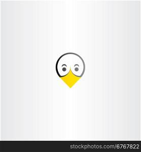 funny bird duck face icon logo symbol