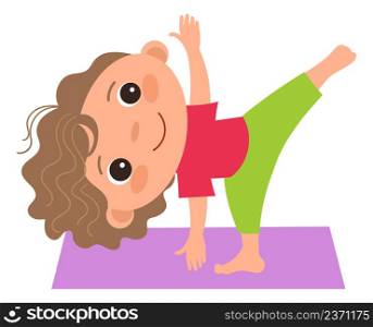 Funny boy in yoga pose. Healthy kid workout isolated on white background. Funny boy in yoga pose. Healthy kid workout