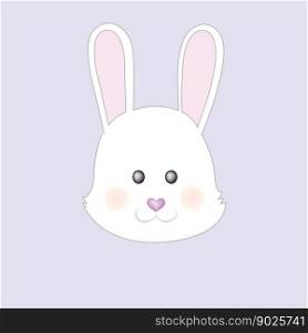 Funny bunny face. Vector illustration
