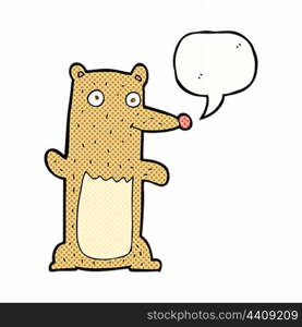 funny cartoon bear with speech bubble