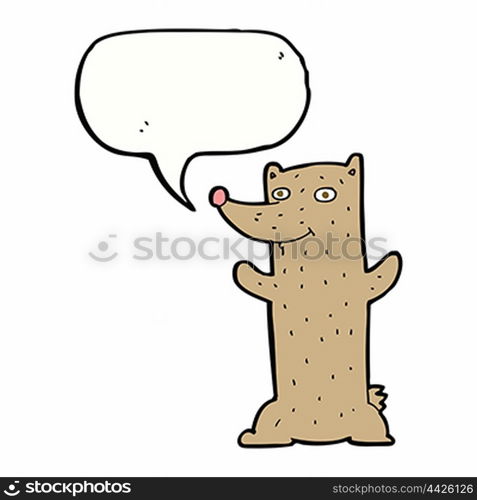 funny cartoon bear with speech bubble