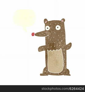 funny cartoon bear with speech bubble