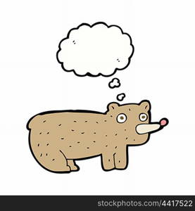 funny cartoon bear with thought bubble