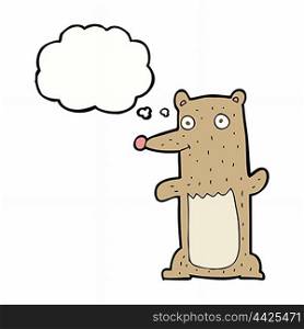 funny cartoon bear with thought bubble