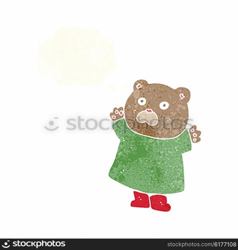 funny cartoon bear with thought bubble