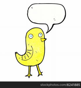 funny cartoon bird with speech bubble